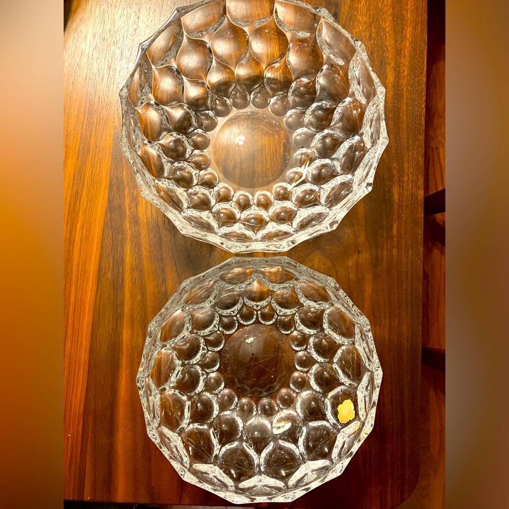 Crystal Glass Germany Beyer Serving Bowl Set